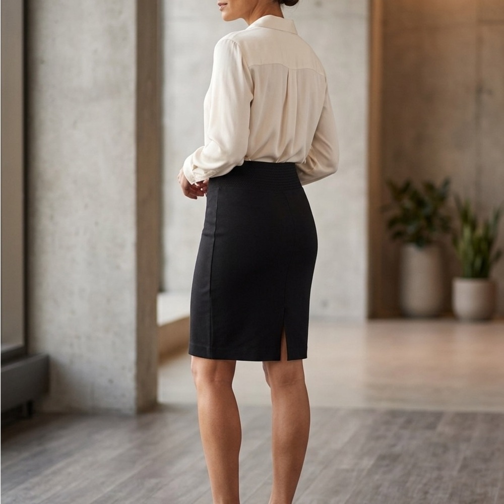 Michael Kors Classic Black Pencil Skirt Size 8 by Strech office style